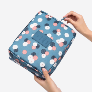 Trousse de toilette face - L'Essentielle Fleur bleu